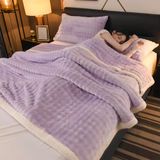 Tavşan Kürklü Kadife Polar Battaniye(Purple,200 * 230cm) | Çok Renkli Çoklu Boyutlar: Ev Çekyat Kullanımı