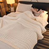 Tavşan Kürklü Kadife Polar Battaniye(White,150 * 200cm) | Çok Renkli Çoklu Boyutlar: Ev Çekyat Kullanımı