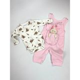Tavşan Oyuncaklı Bebek Tulum - Pembe - 3 - 6 Ay
