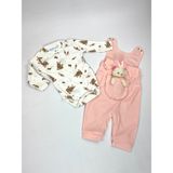 Tavşan Oyuncaklı Bebek Tulum - Somon - 3 - 6 Ay