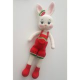 Tavşan Ponçik Yanak Karpuz Amigurumi Organik Oyuncak