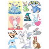 Tavşan Sticker Set-2 20 Parça Telefon, Tablet, Defter, Laptop Sticker