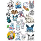 Tavşan Sticker Set 9 18 Parça Telefon, Tablet, Defter, Laptop Sticker