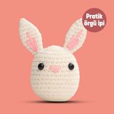 Tavşan Temalı The Gookie Amigurumi Örgü Oyuncak Seti 15 cm Peluş Malzeme ile Eğlenceli Başlangıç - Tavşancık