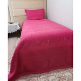 Tavşan Tüyü El Dokuma Yumuşak Dokulu Tek Kişilik Yatak Örtüsü (160X240)-Pembe