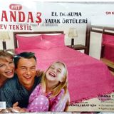 Tavşan Tüyü Peluş El Dokuma Yumuşak Dokulu Çift Kişilik Yat ak Örtüsü (280x260)-pembe