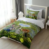 Tavşan ve Tilki Yatak Örtüsü M58 - 001-Renkli - 160 x 220 cm