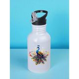 Tavus Kuşu Baskılı Matara Suluk 600 ml - Sporcu Suluğu, Büyük Suluk, Spor Matara, Sporcu Sulukları