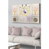 Tavus Kuşu Saatli Kanvas - Canvas Tablo