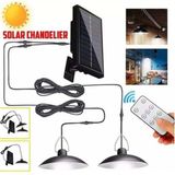 Tawitech Güneş Enerjili Kumandalı Çift Ampullü Su Geçirmez Iç Dış Mekan Sarkıt Solar Bahçe Lambası