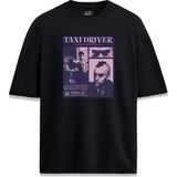 Taxi Driver Film Afiş Baskılı Tasarım Unisex Regular Tişört - Siyah