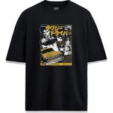 Taxi Driver Film Afiş Japonca Tasarım Unisex Regular Tişört - Siyah - XL
