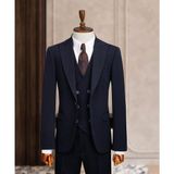 Taxi Giyim Üçlü Takım Elbise - Zara Kumaş - Lacivert - TG3ZL10 - 001-Renkli - Regular Fit - 46