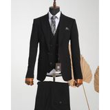 Taxi Giyim Üçlü Takım Elbise - Zara Kumaş - Siyah - TG3ZS5 - 001-Renkli - Regular Fit - 46