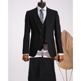 Taxi Giyim Üçlü Takım Elbise - Zara Kumaş - Siyah - TG3ZS8 - 001-Renkli - Regular Fit - 46