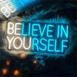 TAXXII LED neon ışıkları/tabela ışıkları/reklam afişleri Neon LED Mavi Güvenin Yourself, Ofis Kulübü Yatak Odası Lambası, Neon Işıklar, Dekoratif