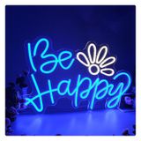 TAXXII Neon Işıklar/Tabela Işıkları/Reklam İşaretleri Be Happy Neon Sign, Akrilik Neon Işık, Duvar Dekorasyonu için Neon Işık, Ultra Parlak LED Neon Işık, Ev için Oda