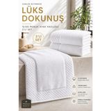 Taya Home 100% Pamuk 2'li Ayak Havlusu Yüksek Emici Lüks Banyo Paspası 50X80 - 50 x 80 cm - Beyaz