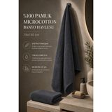 Taya Home %100 Pamuk Microcotton Banyo Havlusu 70X150 cm Ekstra Yumuşak Yüksek Emici Havlu - Gri - Antrasit