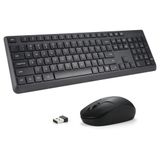 Tayderley Windows için Kablosuz Klavye ve Fare Kombinasyonu, 2.4G Tam Boyutlu Harici Akülü Bilgisayar Klavye Fare Combo Dizüstü PC Masaüstü Krom Mac, Numara Pad 1600 DPI Sessiz Fare USB Alıcı (Siyah)