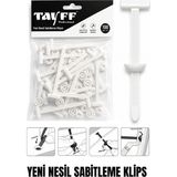 Tayff Professional Çok Amaçlı Cırt Klips, Oto Tampon Şase Klipsi, Ev Bahçe ve Elektrik Panosu Sabitleme Sihirli Klipsi | Beyaz 12'li Paket