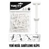 Tayff Professional Çok Amaçlı Cırt Klips, Oto Tampon Şase Klipsi, Ev Bahçe ve Elektrik Panosu Sabitleme Sihirli Klipsi | Beyaz 25'li Paket