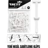 Tayff Professional Çok Amaçlı Cırt Klips, Oto Tampon Şase Klipsi, Ev Bahçe ve Elektrik Panosu Sabitleme Sihirli Klipsi | Beyaz 50'li Paket