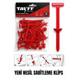 Tayff Professional Çok Amaçlı Cırt Klips, Oto Tampon Şase Klipsi, Ev Bahçe ve Elektrik Panosu Sabitleme Sihirli Klipsi | Kırmızı 12'li Paket