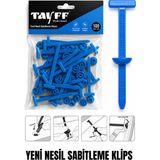 Tayff Professional Çok Amaçlı Cırt Klips, Oto Tampon Şase Klipsi, Ev Bahçe ve Elektrik Panosu Sabitleme Sihirli Klipsi | Mavi 50'li Paket