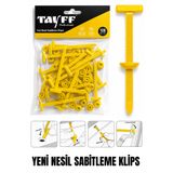 Tayff Professional Çok Amaçlı Cırt Klips, Oto Tampon Şase Klipsi, Ev Bahçe ve Elektrik Panosu Sabitleme Sihirli Klipsi | Sarı 12'li Paket
