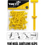 Tayff Professional Çok Amaçlı Cırt Klips, Oto Tampon Şase Klipsi, Ev Bahçe ve Elektrik Panosu Sabitleme Sihirli Klipsi | Sarı 50'li Paket