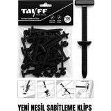 Tayff Professional Çok Amaçlı Cırt Klips, Oto Tampon Şase Klipsi, Ev Bahçe ve Elektrik Panosu Sabitleme Sihirli Klipsi | Siyah 100'lü Paket