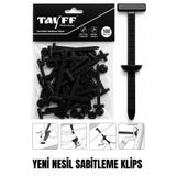 Tayff Professional Çok Amaçlı Cırt Klips, Oto Tampon Şase Klipsi, Ev Bahçe ve Elektrik Panosu Sabitleme Sihirli Klipsi | Siyah 12'li Paket