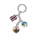 Tayland Üçlü Epoksi Metal Çift Taraflı Damla Anahtarlık Thailand