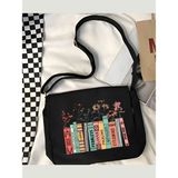 Taylor Swift Book Album Kitap Tote Bag, Bez Çanta, Siyah Kanvas Postacı Çantası, Okul Çantası