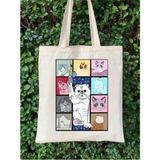 Taylor Swift Karma Kedi Tote Bag Bez Çanta - 10D-Krem
