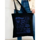 Taylor Swift Midnight Siyah Kanvas Tote Bag Bez Çanta, Pinterest Çanta, Kitap Çantası - 10D-Krem