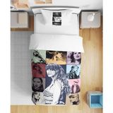 Taylor Swift Şarkıcı 3D Dijital Baskılı Tek Kişilik Çarşafsız Genç Kız Çocuk Nevresim Takımı - Renkli - 160 x 220 cm