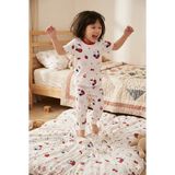 Tayo Baby Kız Çocuk Kısa Kol Pijama Takımı Desenli %100 Pamuklu Süprem Uyku Seti - Beyaz - 7 - 8 Yaş