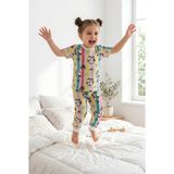 Tayo Baby Kız Çocuk Kısa Kol Pijama Takımı Desenli %100 Pamuklu Süprem Uyku Seti - Turkuaz-Pembe-Beyaz Ekoseli - 4 - 5 Yaş