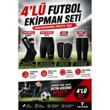 Tayzon 4'Lü Futbol Antrenman Ekipmanları Pro Dri Fit Tayt Mini Tekmelik Kaydırmaz Çorap Tabansız Konç Çorap