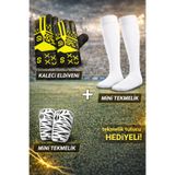 Tayzon Kaleci Eldiveni + Mini Tekmelik + Futbol Çorabı Seti | Tekmelik Tutucu Hediyeli | Çocuk & Yetişkin