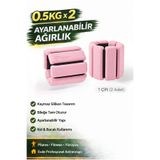 Tayzon Pro Seri El Ayak Ayarlanabilir Silikon Ağırlık Bileklikleri 0,5 kg x 2 Adet Egzersiz Ağırlk Seti