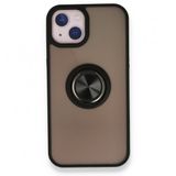 Tazador iPhone 13 Montreal Yüzüklü Silikon Kapak Siyah Kılıf
