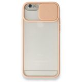 Tazador iPhone 6 Palm Buzlu Kamera Sürgülü Pembe Silikon Kılıf