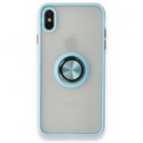 Tazador iPhone XS Max Montreal Yüzüklü Buz Mavi Silikon Kapak Kılıf