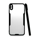 Tazador iPhone XS Max Platin Siyah Silikon Kılıf