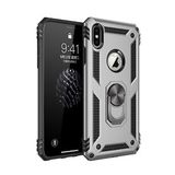 Tazador iPhone XS Max Sofya Yüzüklü Gümüş Silikon Kapak Kılıf