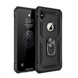 Tazador iPhone XS Max Sofya Yüzüklü Siyah Silikon Kapak Kılıf