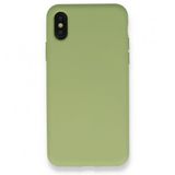 Tazador iPhone XS Nano İçi Kadife Yeşil Silikon Kılıf